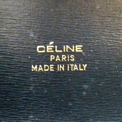 CELINE Shoulder Bag Canvas / leather Navy Macadam Carriage Metal Shoulder Bag Women Secondhand