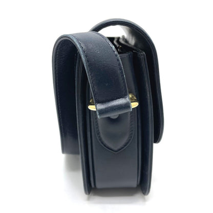 CELINE Shoulder Bag Canvas / leather Navy Macadam Carriage Metal Shoulder Bag Women Secondhand