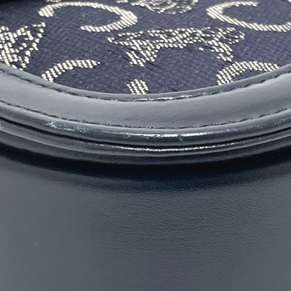 CELINE Shoulder Bag Canvas / leather Navy Macadam Carriage Metal Shoulder Bag Women Secondhand