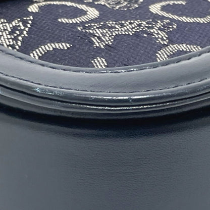 CELINE Shoulder Bag Canvas / leather Navy Macadam Carriage Metal Shoulder Bag Women Secondhand