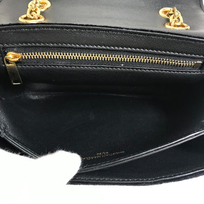 CELINE Shoulder Bag suede Black x multicolor Small C multi beads Women Used