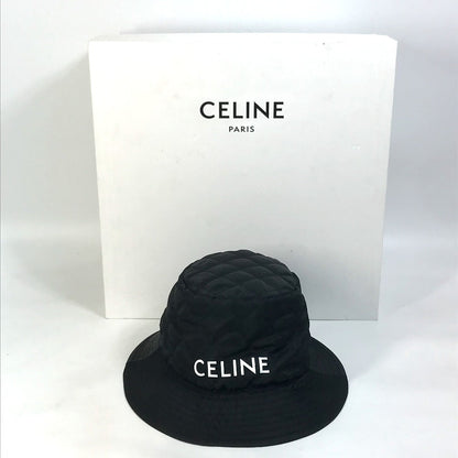 CELINE hat  2AUB0930C Nylon black logo quilting Women S/57 Secondhand