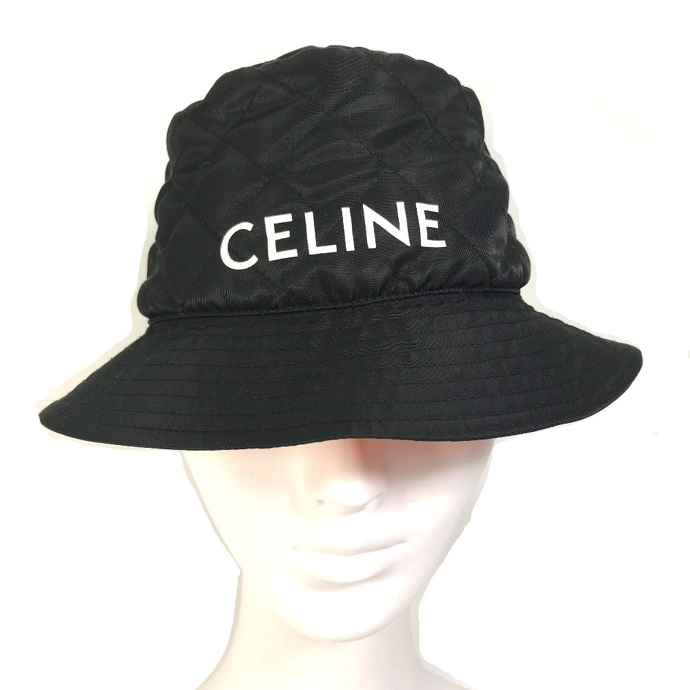 CELINE hat  2AUB0930C Nylon black logo quilting Women S/57 Secondhand