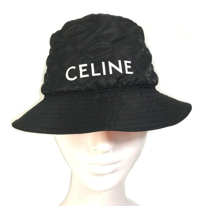 CELINE hat  2AUB0930C Nylon black logo quilting Women S/57 Secondhand
