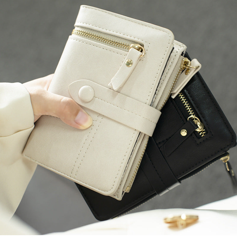 Women's Korean Short Folding Multifunctional Clutch  Ladies Wallets