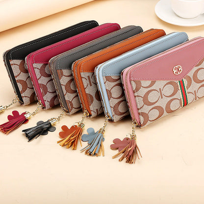 Women's Zip Clutch Long Double Layer Mobile Ladies Wallets