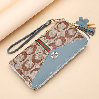 Women's Zip Clutch Long Double Layer Mobile Ladies Wallets