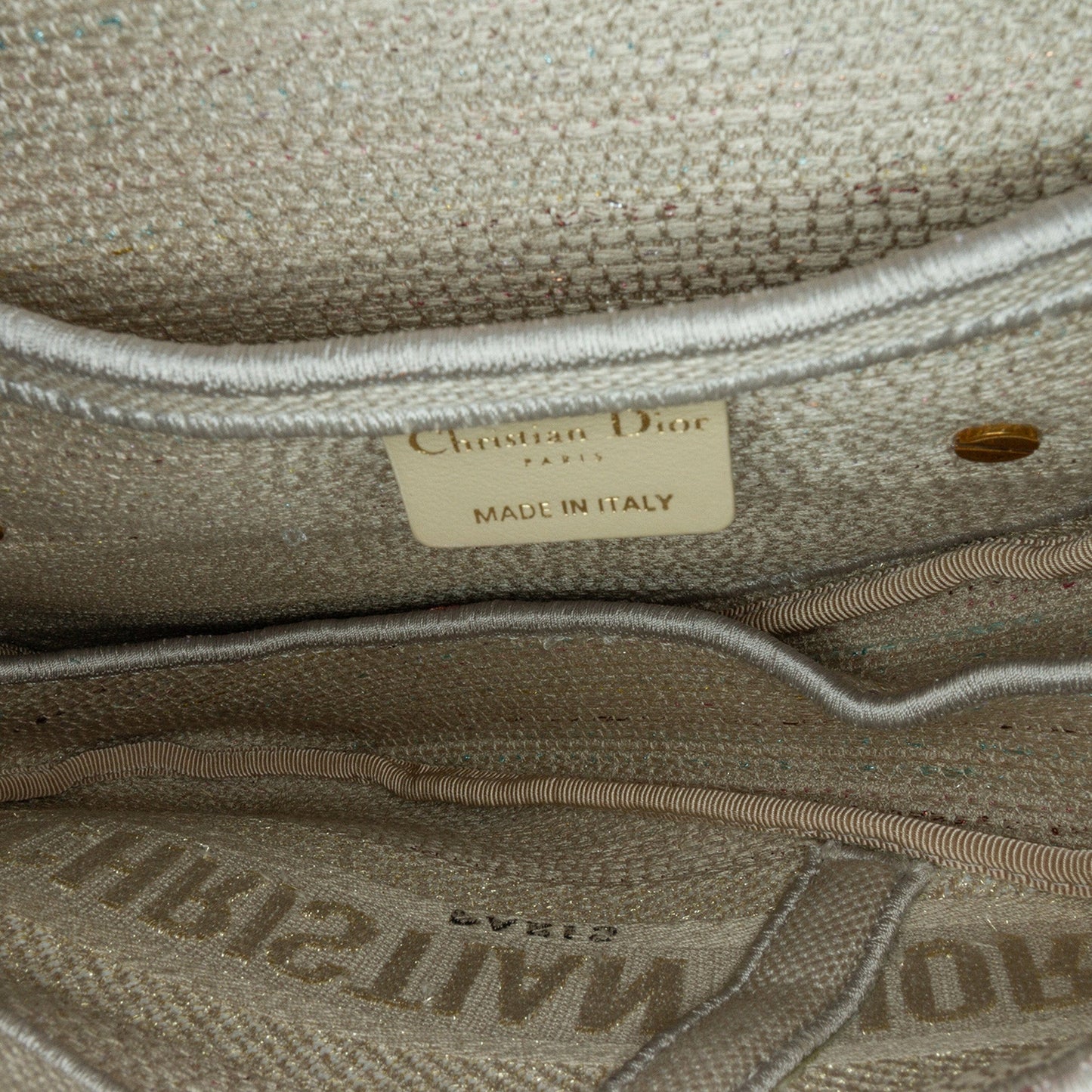 Embroidered Canvas Stripes Saddle Bag
