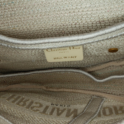Embroidered Canvas Stripes Saddle Bag