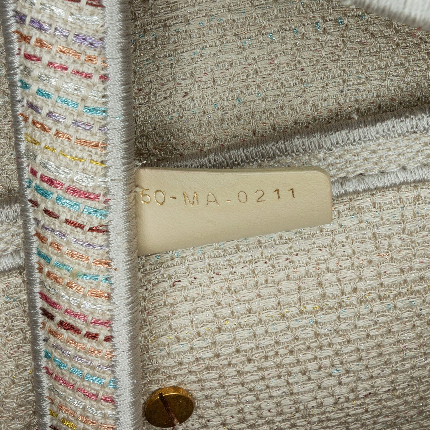 Embroidered Canvas Stripes Saddle Bag