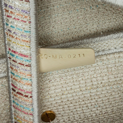 Embroidered Canvas Stripes Saddle Bag