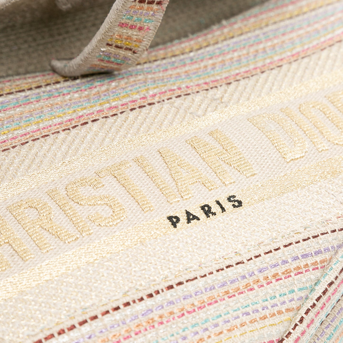 Embroidered Canvas Stripes Saddle Bag