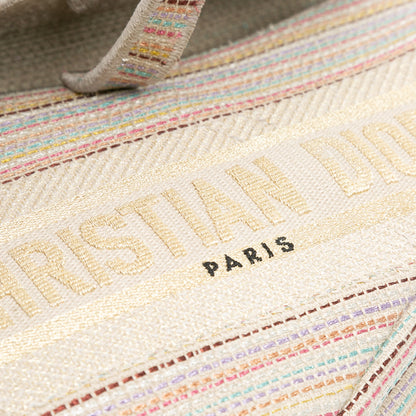 Embroidered Canvas Stripes Saddle Bag