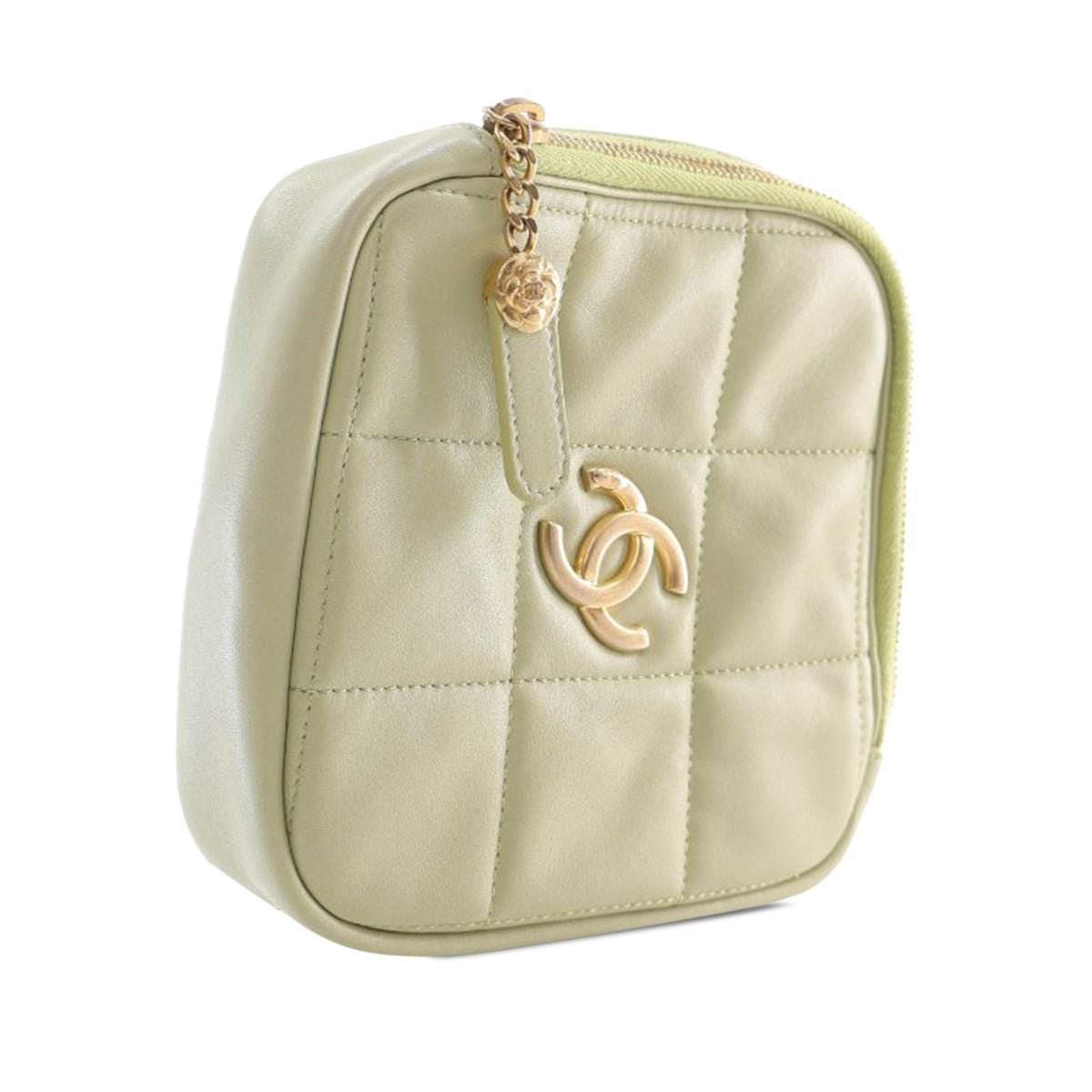 CHANEL CC Lambskin Diamond Clutch with Chain Crossbody Bag