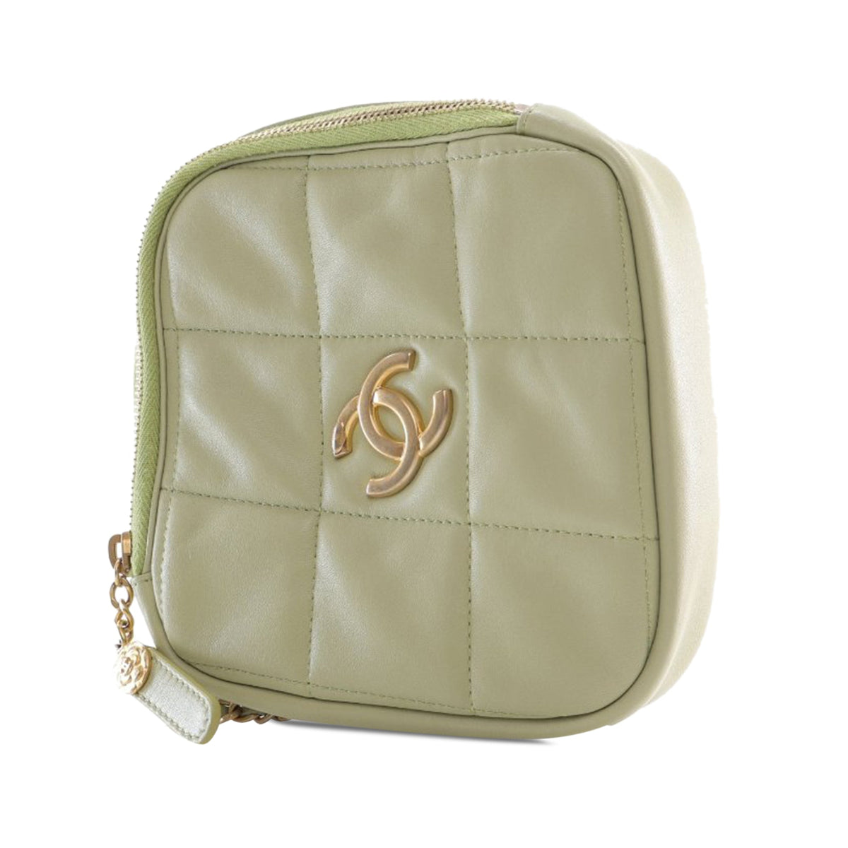 CHANEL CC Lambskin Diamond Clutch with Chain Crossbody Bag