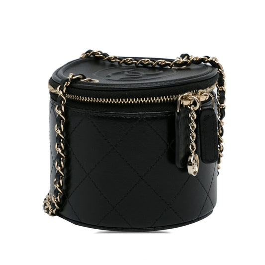 Black Chanel CC Round Vanity Bag
