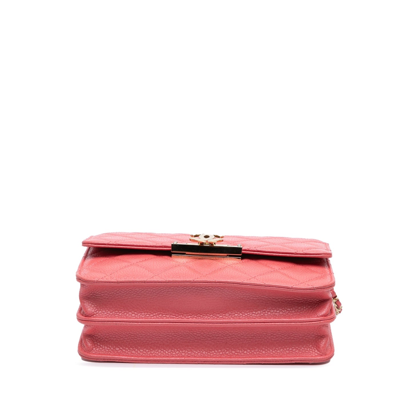Pink Chanel Quilted Caviar Golden Class Wallet On Chain Crossbody Bag