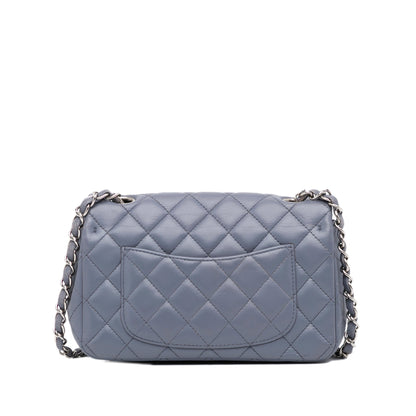 Purple Chanel Mini Rectangular Classic Lambskin Single Flap Crossbody Bag