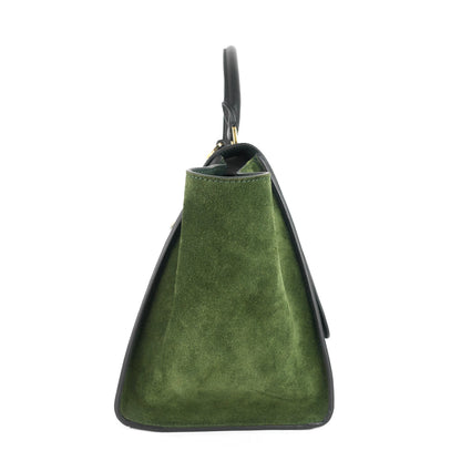 Celine Trapeze Calfskin Leather and Suede Bag