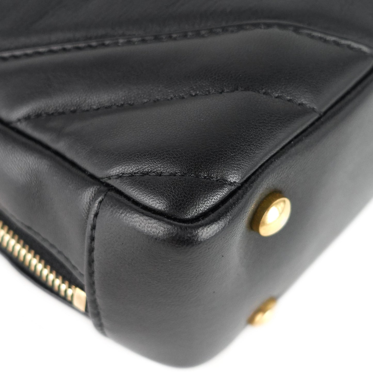 Chevron Quilted Lambskin Leather Camera Bag