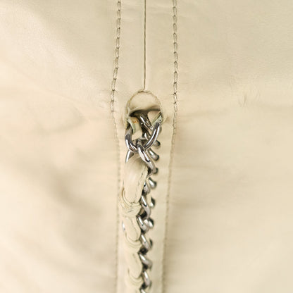 Modern Chain Zip Leather Tote Bag