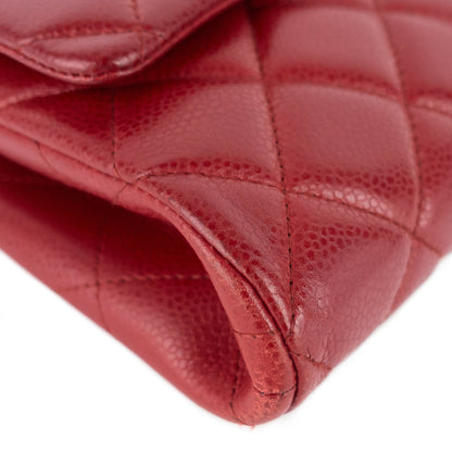 Quilted Caviar New Clutch with Chain Bag