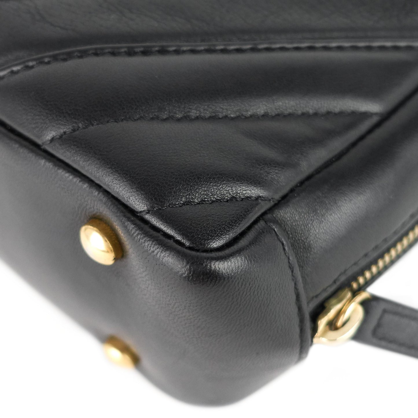 Chevron Quilted Lambskin Leather Camera Bag