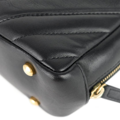 Chevron Quilted Lambskin Leather Camera Bag