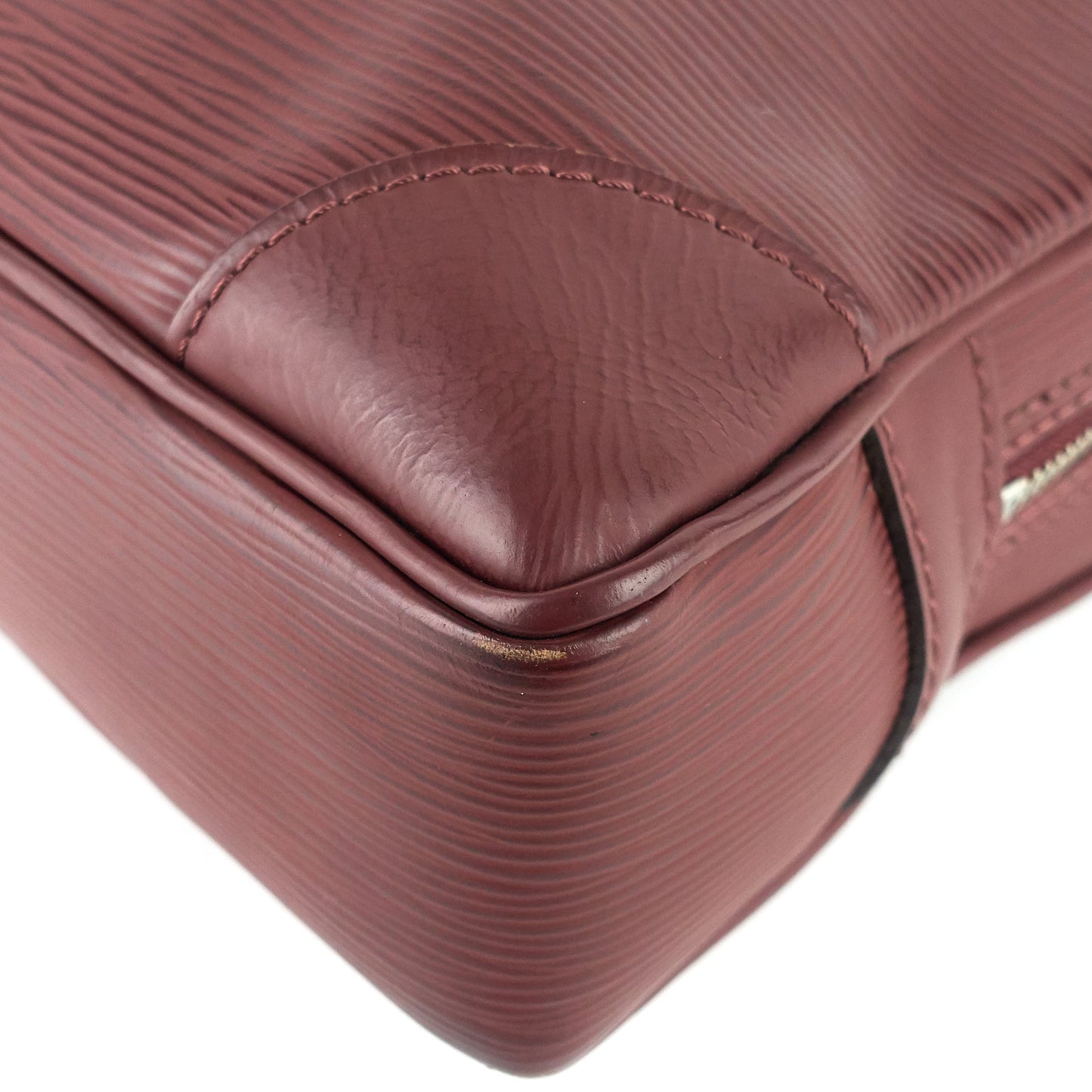 LOUIS VUITTON Porte-Documents Voyage Burgundy Epi Leather Briefcase Bag