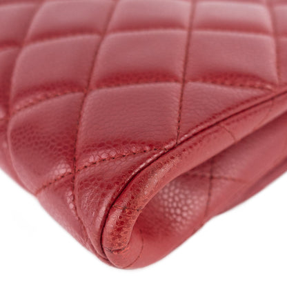 Quilted Caviar New Clutch with Chain Bag