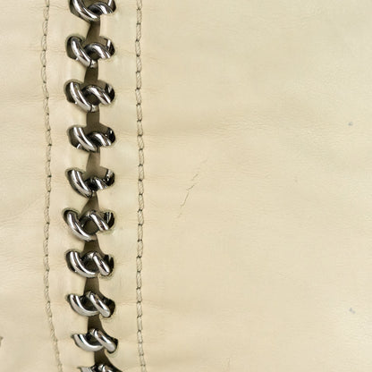 Modern Chain Zip Leather Tote Bag
