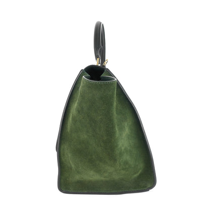 Celine Trapeze Calfskin Leather and Suede Bag