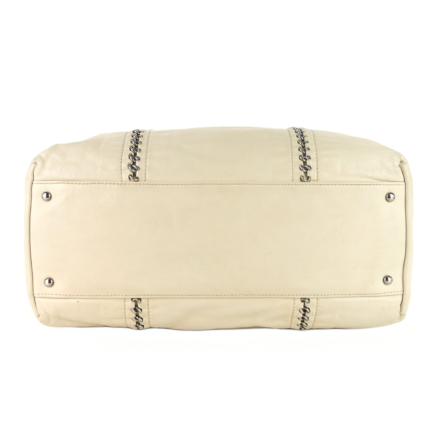 Modern Chain Zip Leather Tote Bag