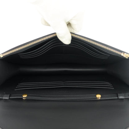Celine Pocket Evening Leather and Shagreen Flap on Chain Bag