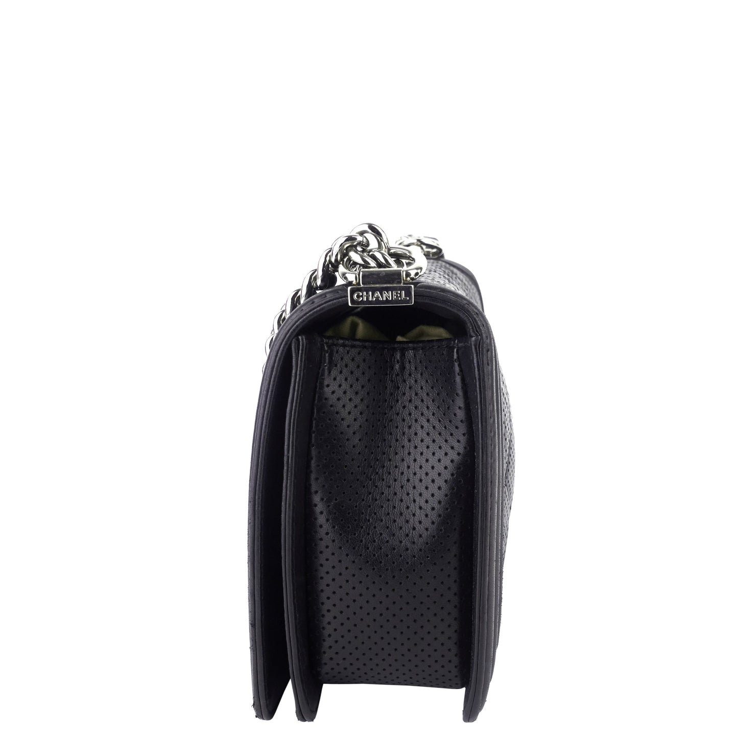 Perforated Lambskin Leather New Medium Boy Bag