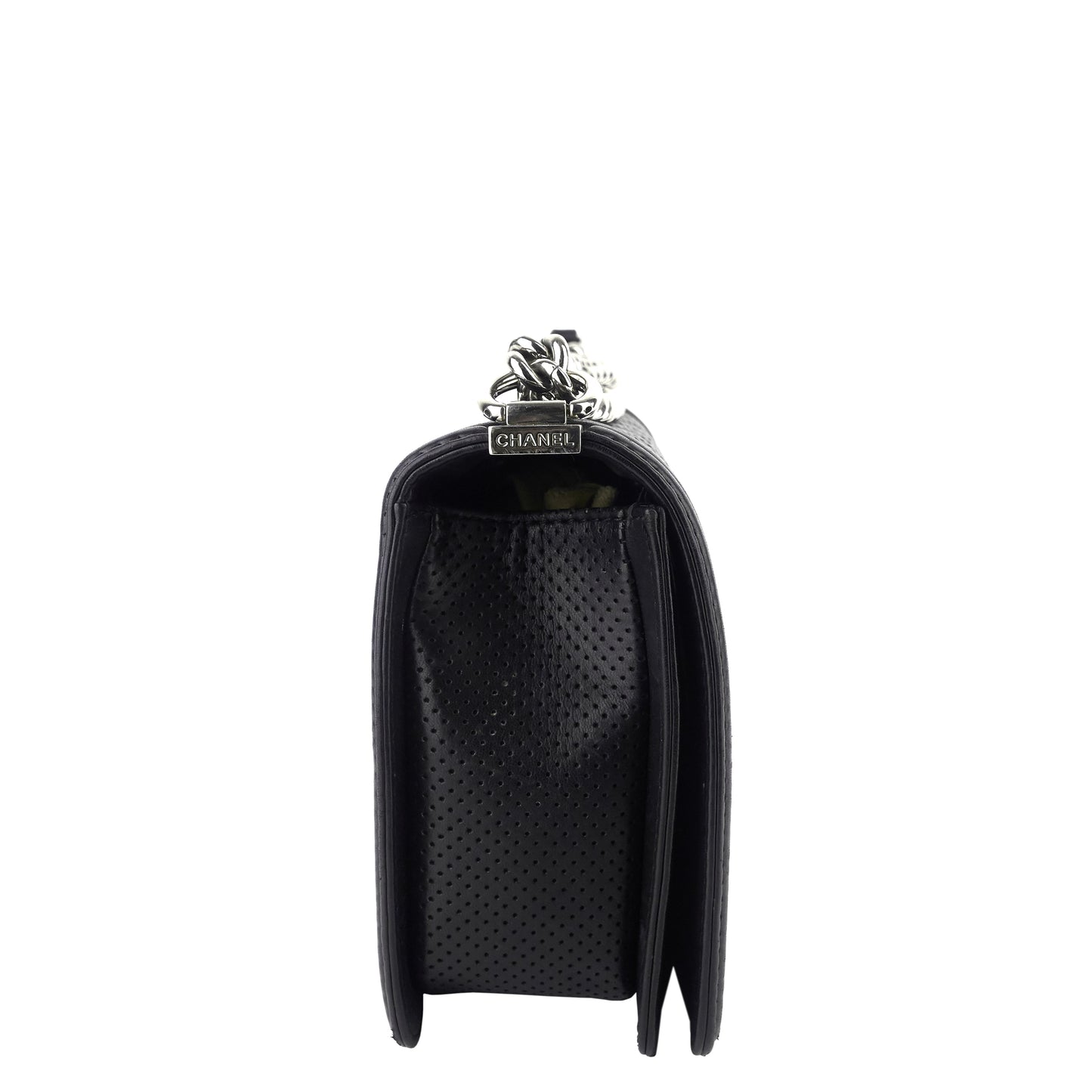 Perforated Lambskin Leather New Medium Boy Bag