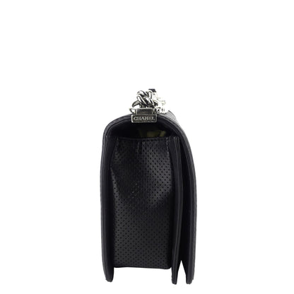 Perforated Lambskin Leather New Medium Boy Bag