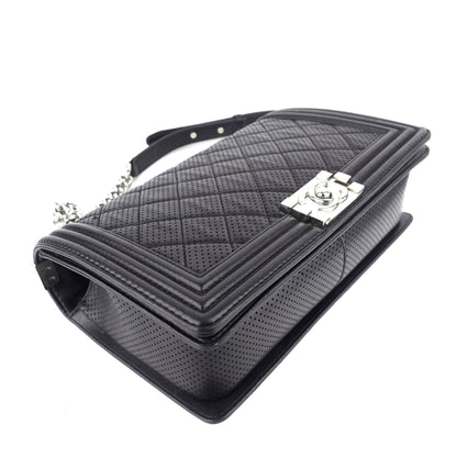 Perforated Lambskin Leather New Medium Boy Bag