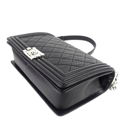 Perforated Lambskin Leather New Medium Boy Bag