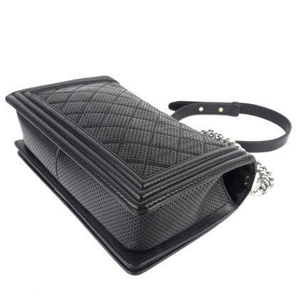 Perforated Lambskin Leather New Medium Boy Bag