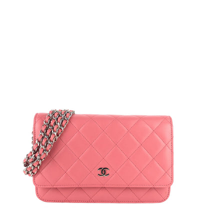 Classic Lambskin Leather Wallet on Chain Bag