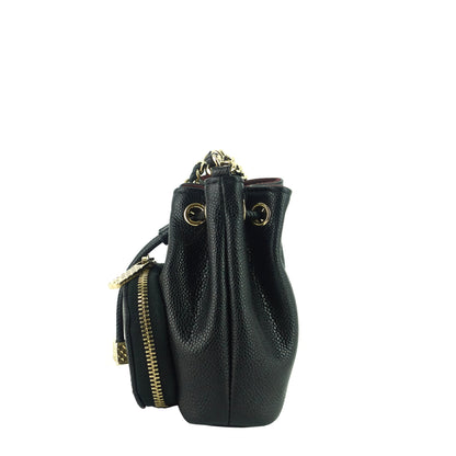 Mini CC Bucket Pocket Caviar Leather Bag