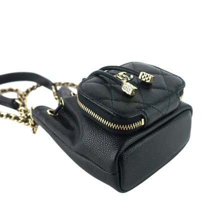 Mini CC Bucket Pocket Caviar Leather Bag