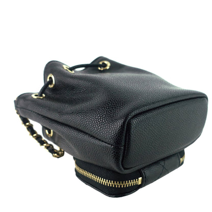 Mini CC Bucket Pocket Caviar Leather Bag