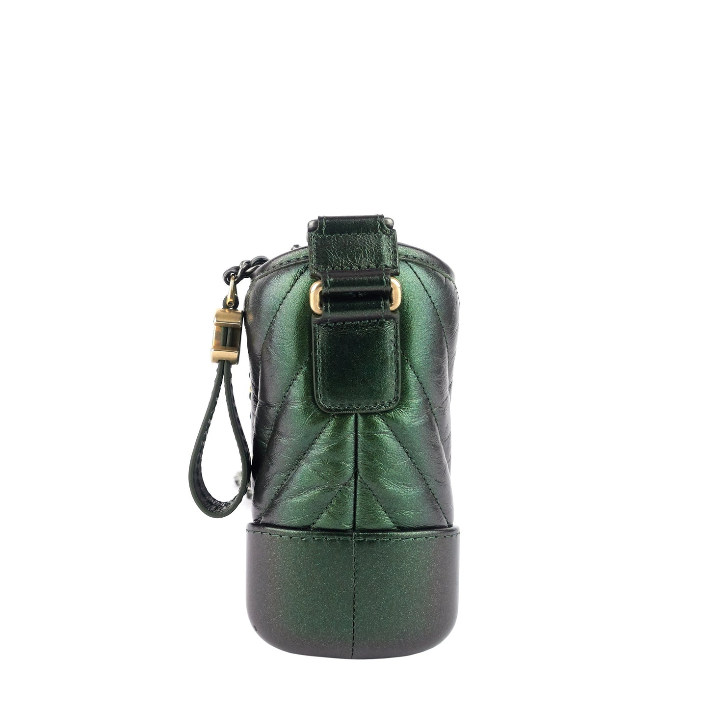 Gabrielle Small Chevron Metallic Leather Hobo Bag