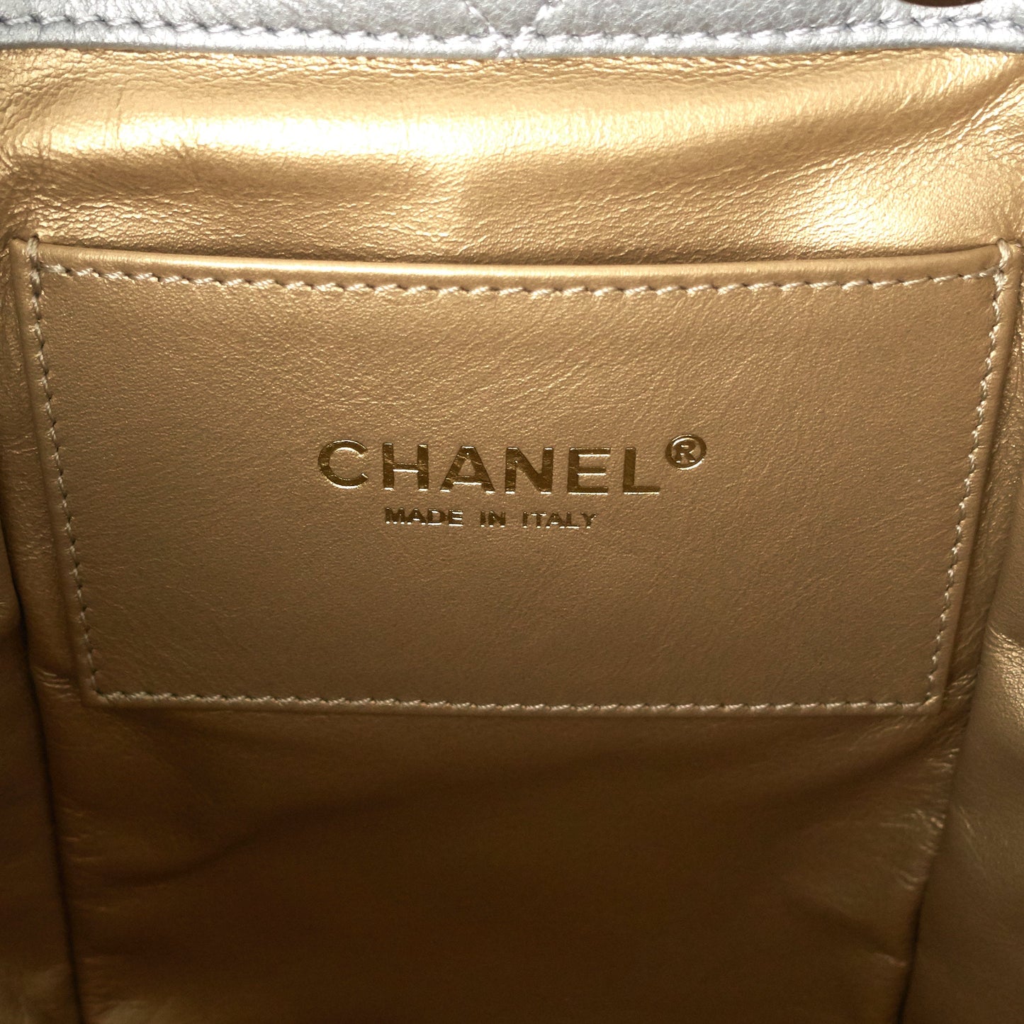CC Lambskin Leather Chain Flap Backpack