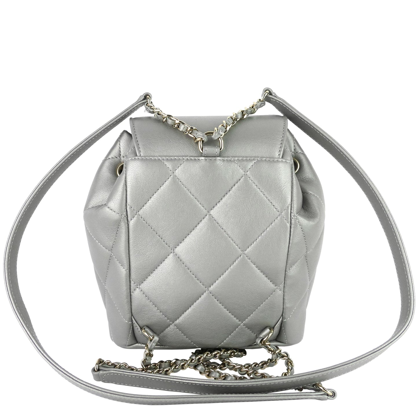 CHANEL CC Lambskin Leather Chain Flap Backpack