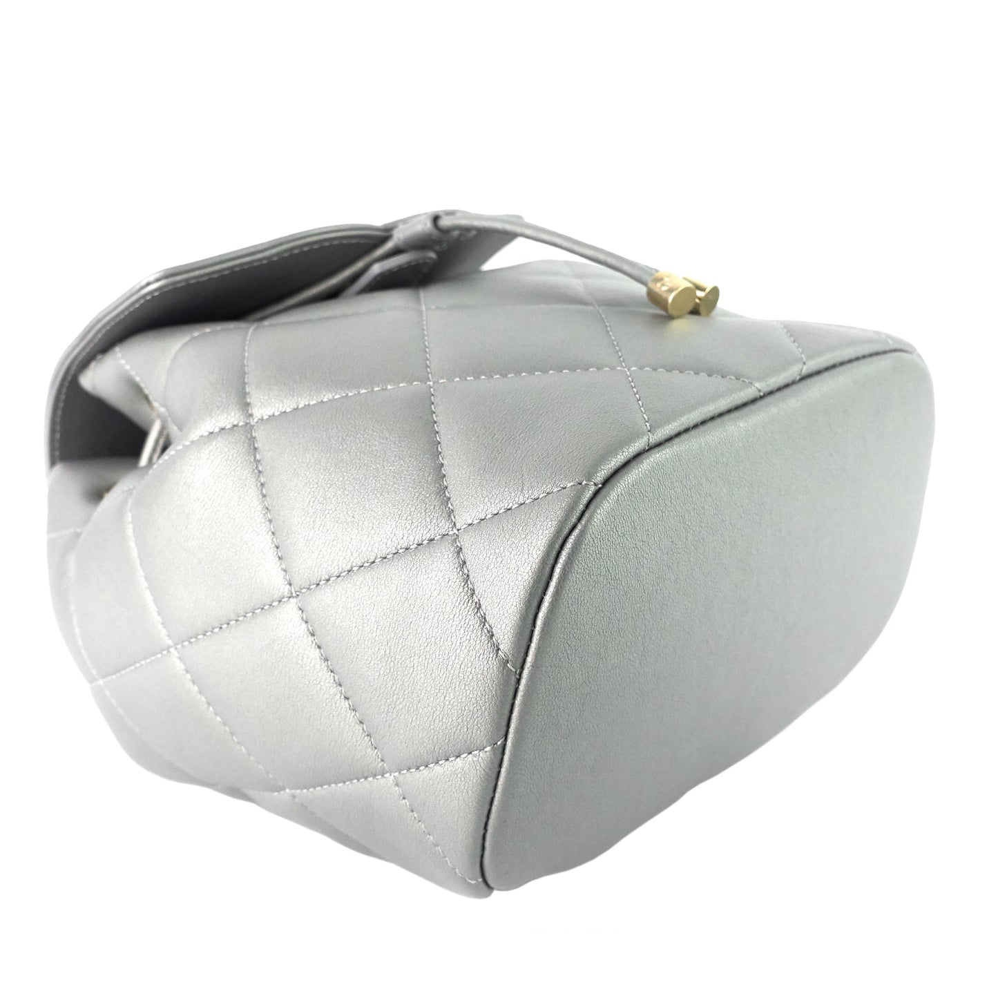 CC Lambskin Leather Chain Flap Backpack