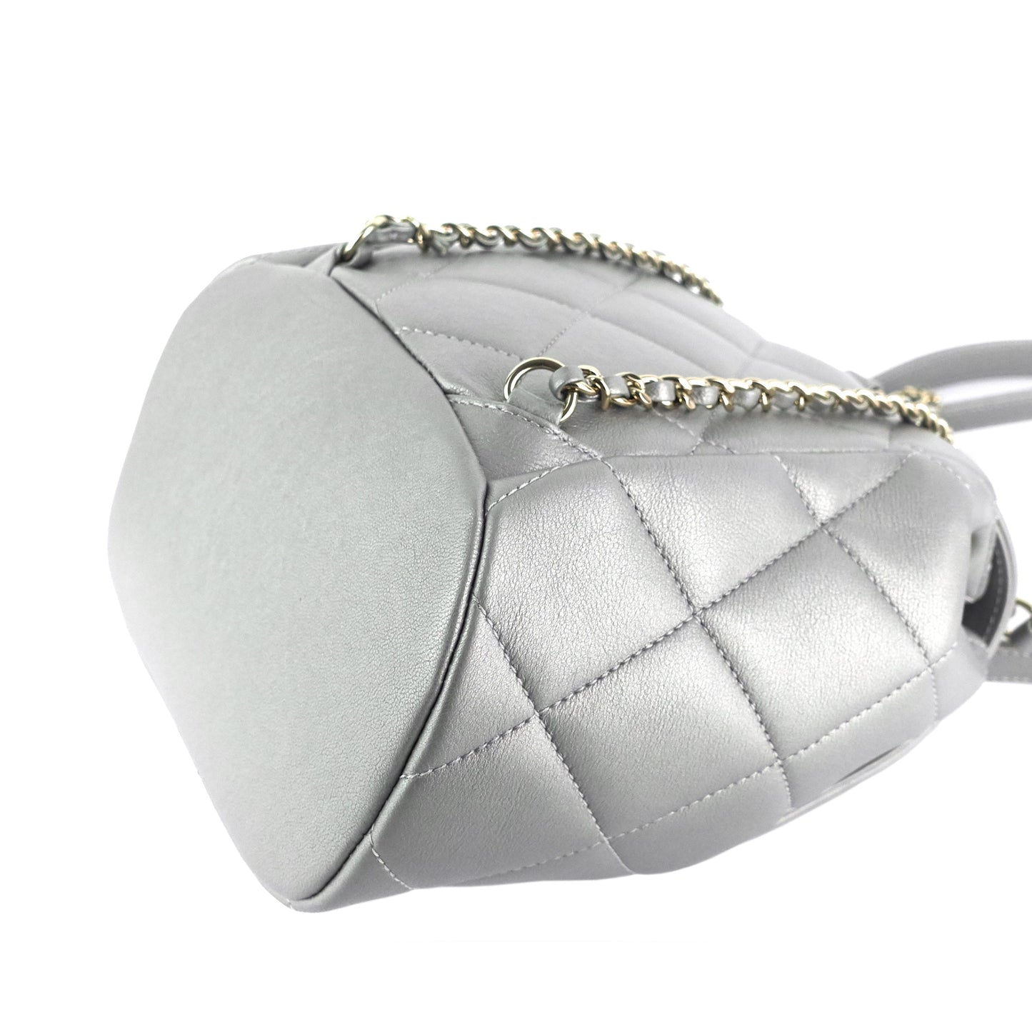 CC Lambskin Leather Chain Flap Backpack