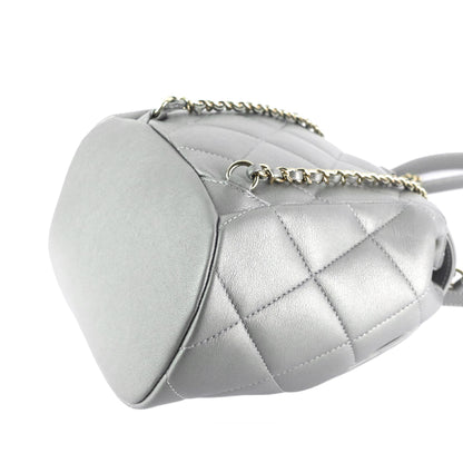 CC Lambskin Leather Chain Flap Backpack